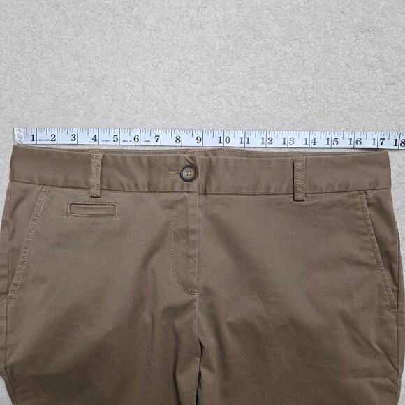 NWOT Women's 10 Lands' End Fit 1 Chino Khaki Straight Leg Pants Flat Front Tan - Picture 8 of 15
